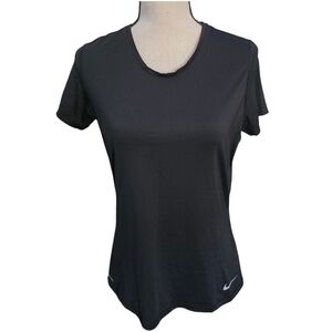 Women's NIKE Pro Dri-fit Short Sleeve Athletic Top Size Large Black